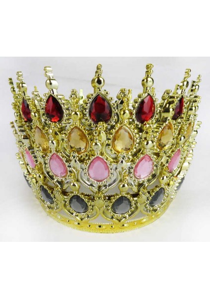 Taç Plastik Altın Pasta Süsü Taşlı Kırmızı Pk:1 fiyatları