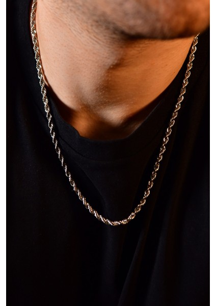 Burgu Model Unisex Çelik Zincir Kolye 4mm