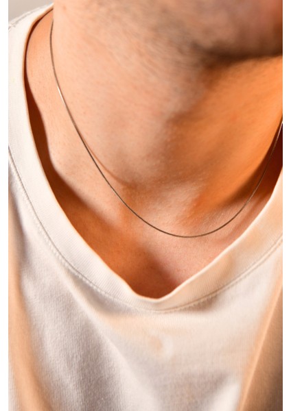 Yılan Model Unisex Çelik Zincir Kolye 1 mm