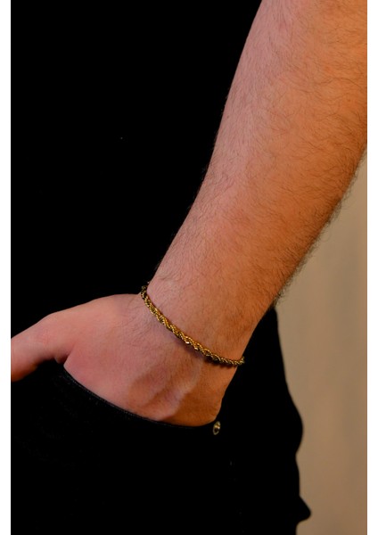 Burgu Model Unisex Çelik Zincir Bileklik 4 mm fırsatları