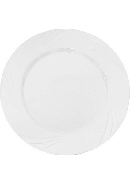 Tabak Kristal Mika 22,5 cm Beyaz Pk:6