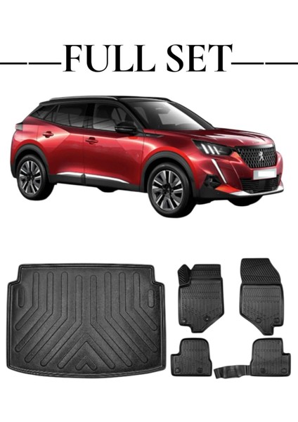 Peugeot 2008 2019+ Araca Özel Bagaj Havuzu ve 4d Paspas Takımı Premium