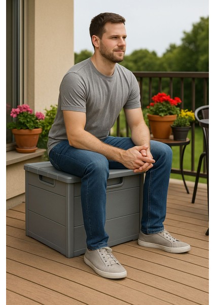 Sandık 120 Lt Organizer Kapaklı Bahçe, Balkon, Kiler Sandığı Çok Amaçlı Demonte fırsatları