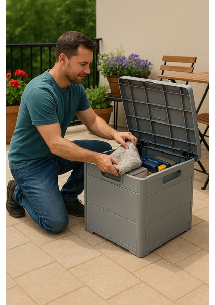 Sandık 120 Lt Organizer Kapaklı Bahçe, Balkon, Kiler Sandığı Çok Amaçlı Demonte indirimleri