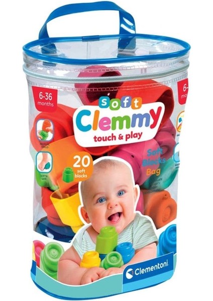 Nessiworld 17877 Soft Clemmy - Yumuşak Blok Çantası 20 Parça 6-36 Ay