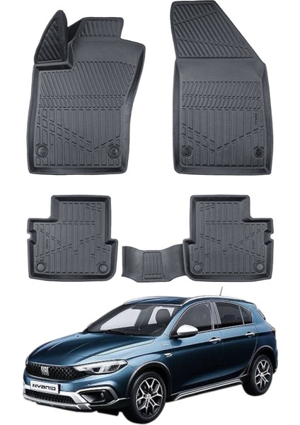 Fiat Egea Hb 2015+ Uyumlu Araca Özel Lüx 3D Paspas