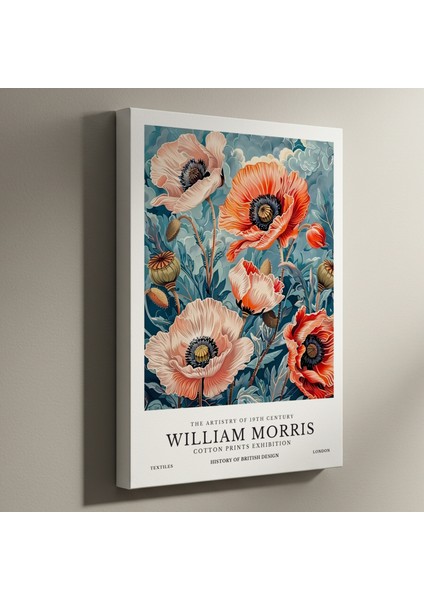 William Morris Tarzı Haşhaş Çiçekleri Tablosu