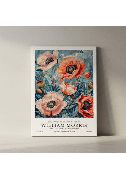 William Morris Tarzı Haşhaş Çiçekleri Tablosu fiyatları