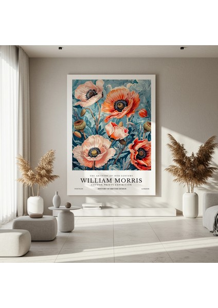 William Morris Tarzı Haşhaş Çiçekleri Tablosu fırsatları