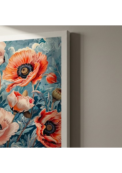 William Morris Tarzı Haşhaş Çiçekleri Tablosu indirimleri