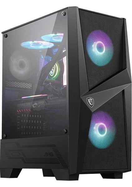 Hello Papana Msı Mag Forge 100R Temperlı Cam Argb Psu Yok 2X120MM 1X120MM Gamıng Bilgisayar Kasası Siyah fiyatları