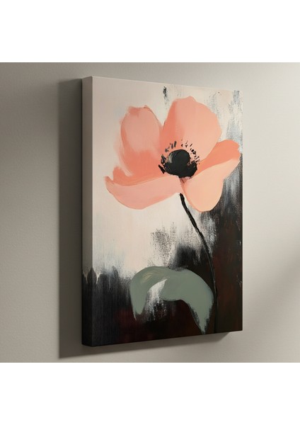 Soyut Tarz Pembe Çiçek Tablosu