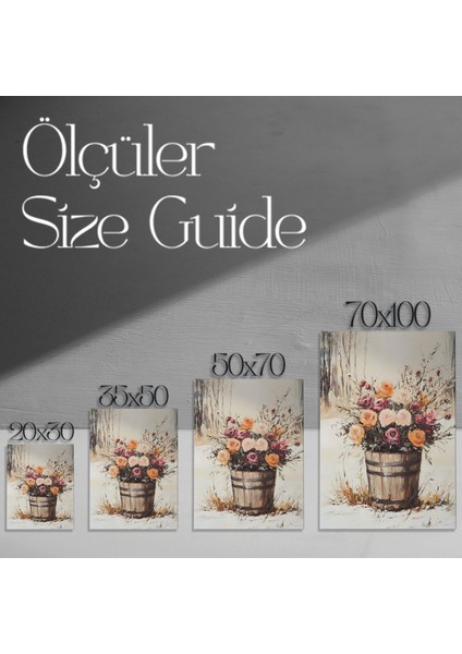 Kış Bahçesi Gül Buketi Yağlıboya Tablosu modelleri