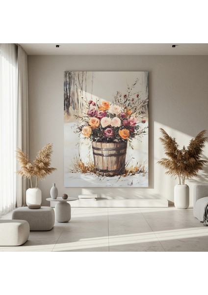 Kış Bahçesi Gül Buketi Yağlıboya Tablosu fırsatları