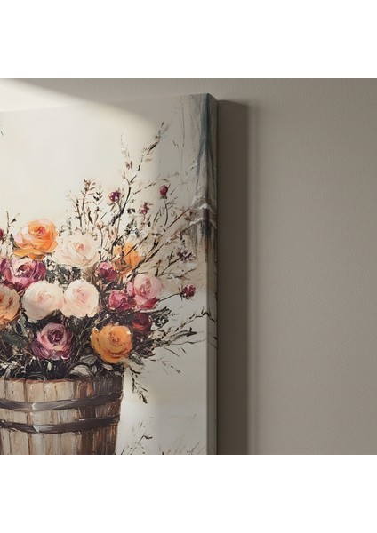 Kış Bahçesi Gül Buketi Yağlıboya Tablosu indirimleri