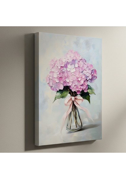 Hortansialı Buket Yağlıboya Tablosu