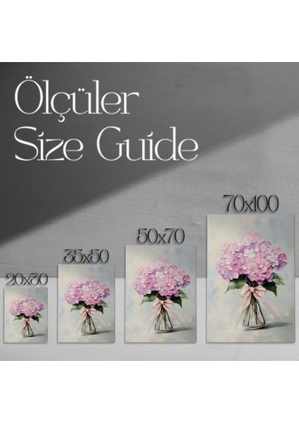 Hortansialı Buket Yağlıboya Tablosu modelleri