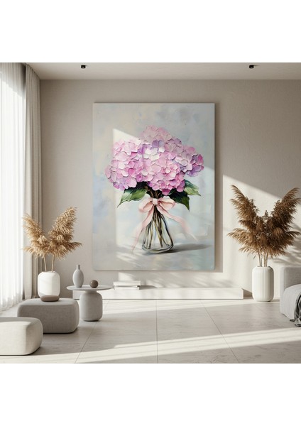 Hortansialı Buket Yağlıboya Tablosu fırsatları