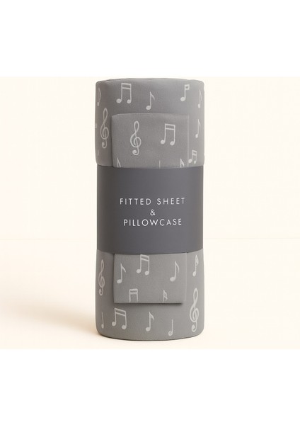 Tek Kişilik Nota Desen Lastikli Çarşaf ve Yastık Kılıfı 120 x 200 fiyatları