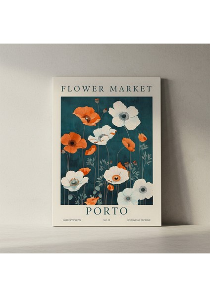 Porto Botanik Bahçesi: Turuncu ve Beyaz Çiçekler Soyut Sanat Tablosu fiyatları