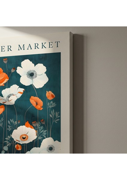 Porto Botanik Bahçesi: Turuncu ve Beyaz Çiçekler Soyut Sanat Tablosu indirimleri