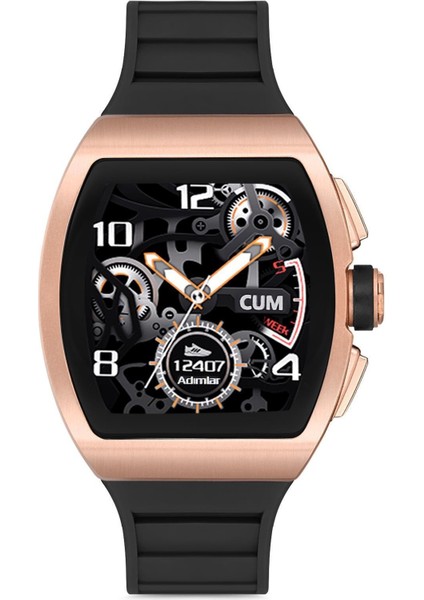 Kadın Rose Gold Akıllı Kol Saati, Şık ve Hafif, Siyah Renk