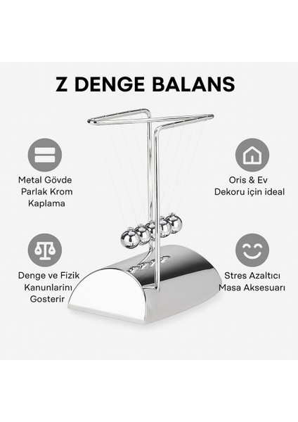 Z Denge Balans Newton Beşiği – Metal Masaüstü Stres Azaltıcı Dekoratif Aksesuar modelleri
