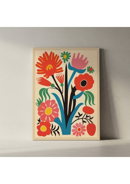 Modern Tarzı Çiçek Buketli Soyut Sanat Tablosu fiyatları