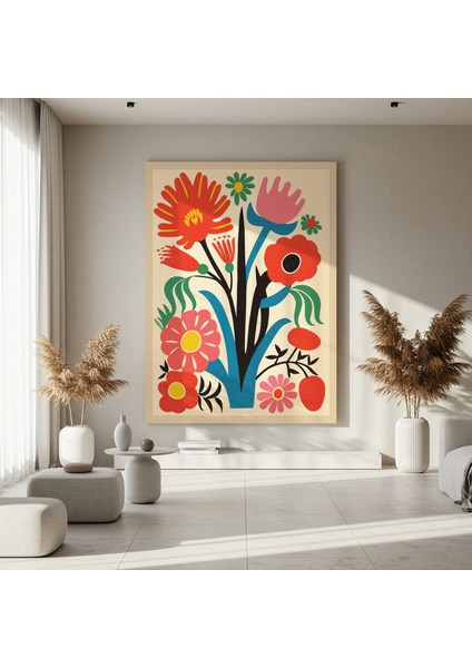 Modern Tarzı Çiçek Buketli Soyut Sanat Tablosu fırsatları