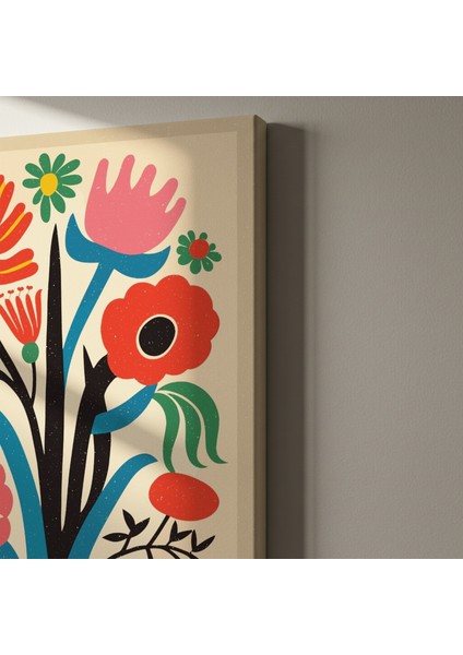 Modern Tarzı Çiçek Buketli Soyut Sanat Tablosu indirimleri