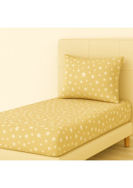 Desenli 120 x 200 cm Ara Ölçü Sütlü Yıldız Lastikli Çarşaf ve Yastık Kılıfı fiyatları