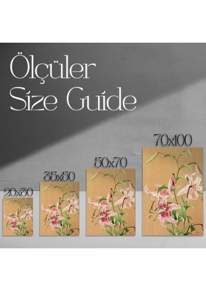 Zarif Zambaklar Botanik Illüstrasyon Tablosu modelleri