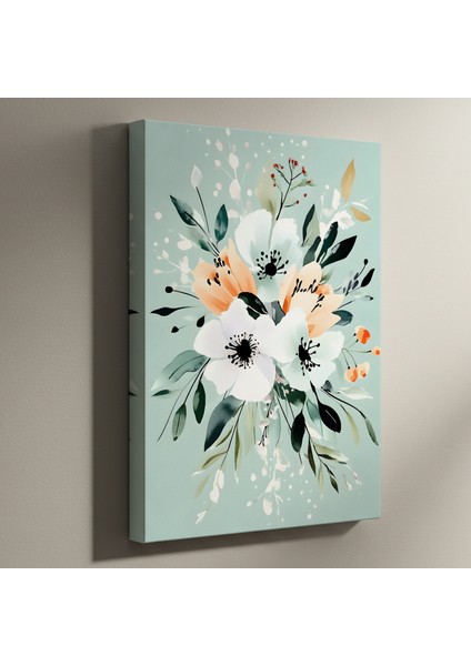 Suluboya Çiçek Buket Modern Sanat Tablosu