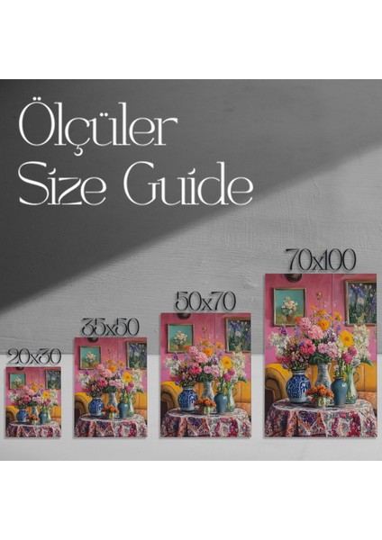Çiçekli Vazolar ve Desenli Masa Örtüsü Tablosu modelleri