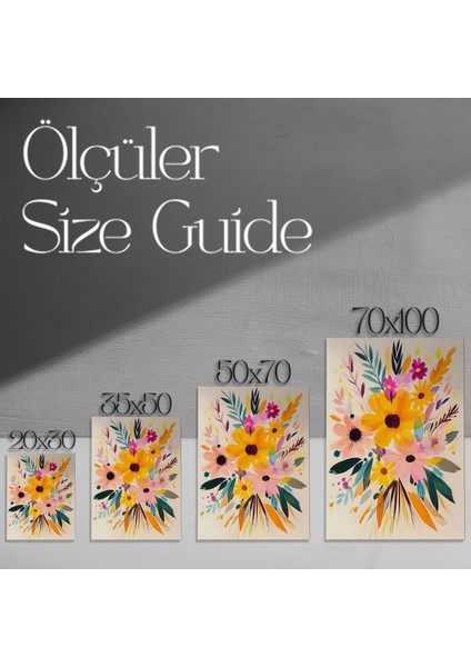 Sıcak Renkler Çiçek Buketi Soyut Tablo modelleri