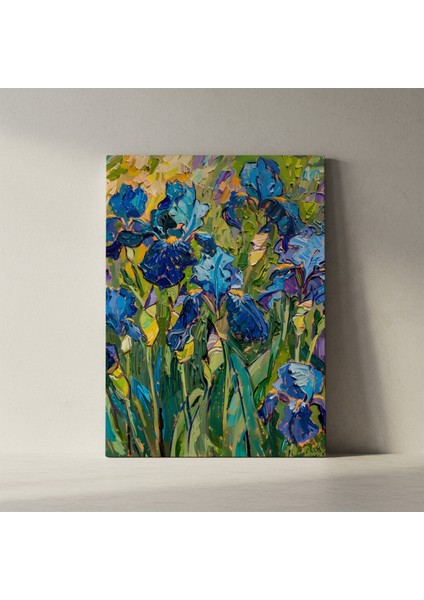 Parmak Boyası Iris Çiçekleri Yağlıboya Tablosu fiyatları