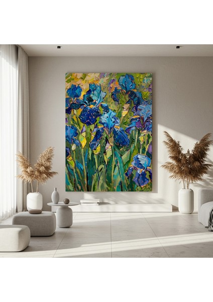 Parmak Boyası Iris Çiçekleri Yağlıboya Tablosu fırsatları