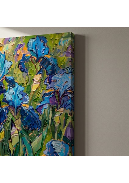 Parmak Boyası Iris Çiçekleri Yağlıboya Tablosu indirimleri