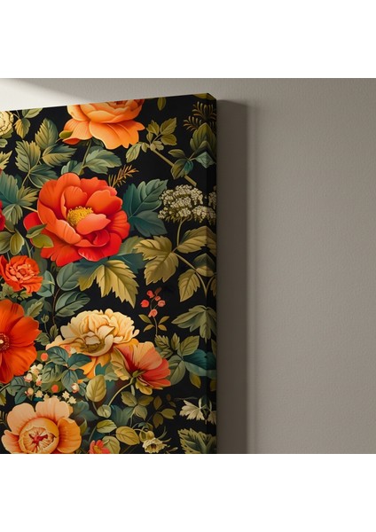 Karanlık Arka Planlı Çiçekli Vintage Tablo indirimleri