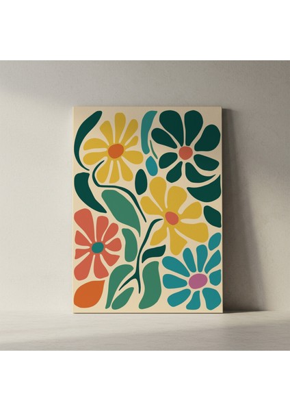Soyut Çiçek Desenli Modern Sanat Tablosu fiyatları