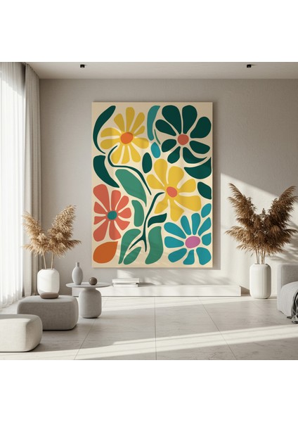 Soyut Çiçek Desenli Modern Sanat Tablosu fırsatları