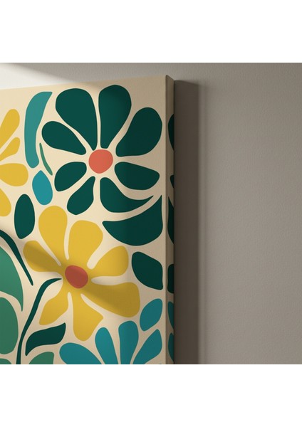 Soyut Çiçek Desenli Modern Sanat Tablosu indirimleri