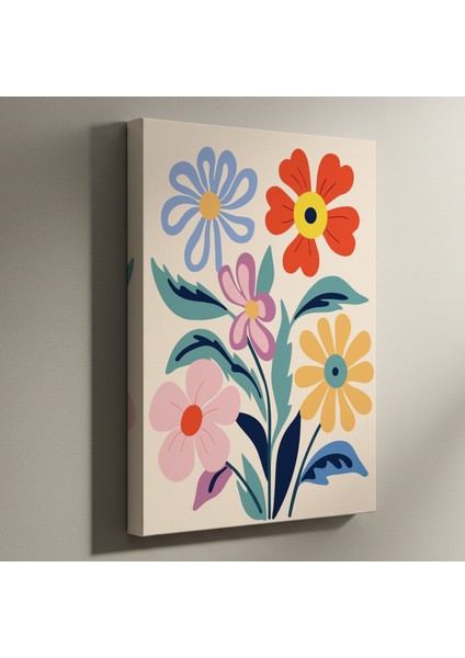 Modern Tarzı Çiçek Buketli Dekoratif Tablo