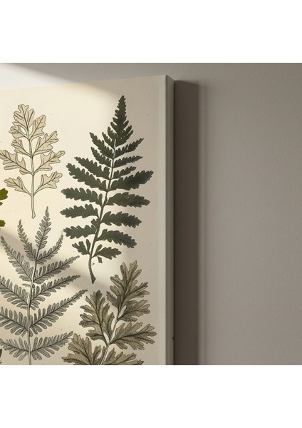 Vintage Eğrelti Otu Baskısı Botanik Illüstrasyon Tablosu indirimleri