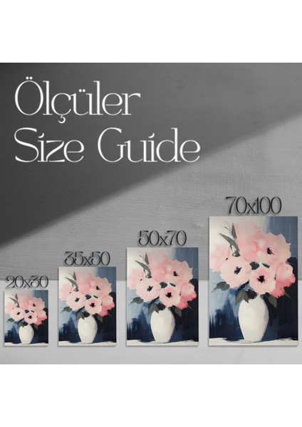Pembe Çiçekler Soyut Tablo modelleri