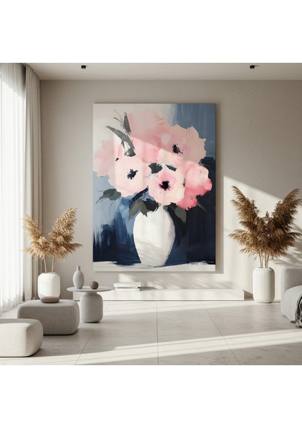 Pembe Çiçekler Soyut Tablo fırsatları