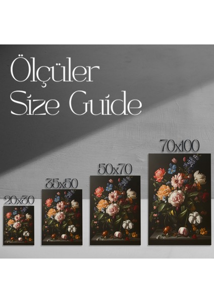 Karanlık Arka Planlı Çiçek Natürmort Tablosu modelleri