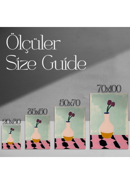 Pembe Saksıda Mor Çiçekler Soyut Tablo modelleri