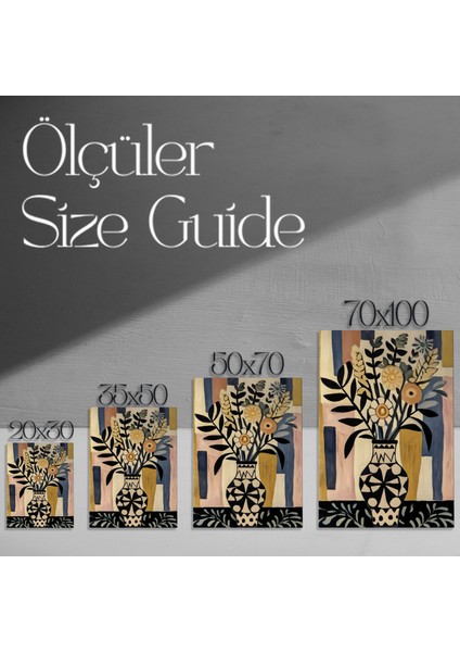 Soyut Çiçek Buketi ve Geometrik Vazolu Tablosu modelleri