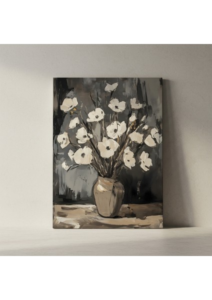 Modern Tarzda Beyaz Çiçekler Akrilik Tablo fiyatları
